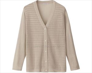 ニットワンタッチV首カーディ / 820802-01 M～L ベージュ(cm-496042)【販売単位:1】