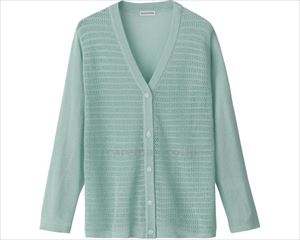 ニットワンタッチV首カーディ / 820802-31 M～L グリーン(cm-496045)【販売単位:1】