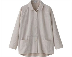 カット衿付マグネット釦カーディガン（指先ストレッチ） / 820602-01 M～L キナリ(cm-496046)【販売単位:1】