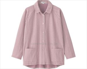 カット衿付マグネット釦カーディガン（指先ストレッチ） / 820602-11 M～L ローズ(cm-496047)【販売単位:1】
