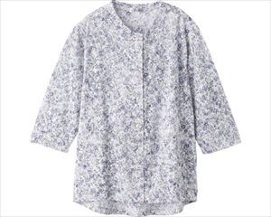 カット7分袖マグネット釦カーディガン（指先ストレッチ） / 820626-21 M～L ブルー(cm-496056)【販売単位:1】