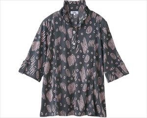 7分袖斜め釦ホールチュニック / 820633-11 M～L チャコール(cm-496184)【販売単位:1】