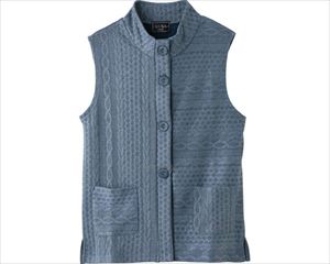 斜め釦ホールキルトベスト / 820651-12 L ブルー(cm-496315)【販売単位:1】