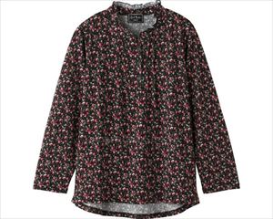 斜め釦ホールピンタックブラウス / 820648-22 L ブラック(cm-496331)【販売単位:1】