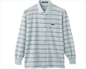 麻混ワンタッチテープニットシャツ / 820820-22 L グリーン(cm-496506)【販売単位:1】