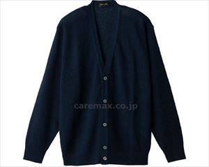 国産麻混ニットカーディガン / 820858-21 M ネイビー(cm-496814)【販売単位:1】