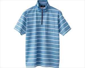 ハーフジップ半袖シャツ / 820868-11 M サックス(cm-496894)【販売単位:1】