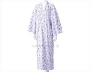 ヒモなし楽々！やわらかワンタッチねまき / 800227-12 L パープル系(cm-497258)【販売単位:1】