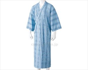 ヒモなし楽々！やわらかワンタッチねまき / 800228-01 M ブルー系(cm-497259)【販売単位:1】