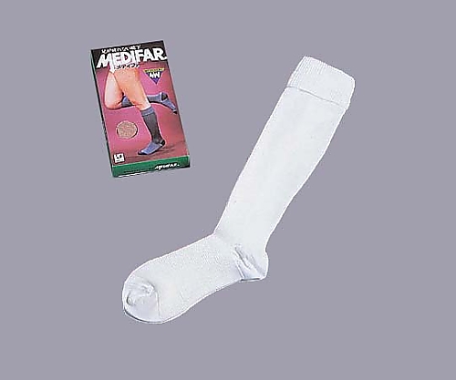 0-5077-01 メディファー （圧迫用ハイソックス） 25～27.5cm／ホワイト NE-725日本衛材