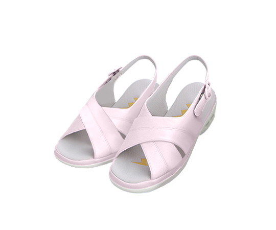 0-7296-03 パーフェクトナース(ナースシューズ) クロスバンド ピンク／23.0～23.5cm PN00202