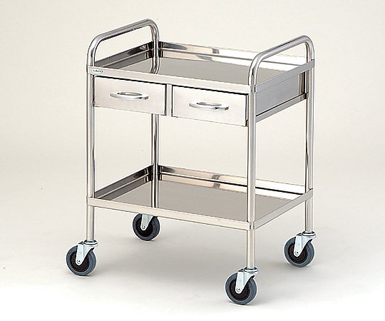 0-7976-01 とっても静かな枠付回診車(2段) 603×453×800mm TS6045Wナビス(アズワン)