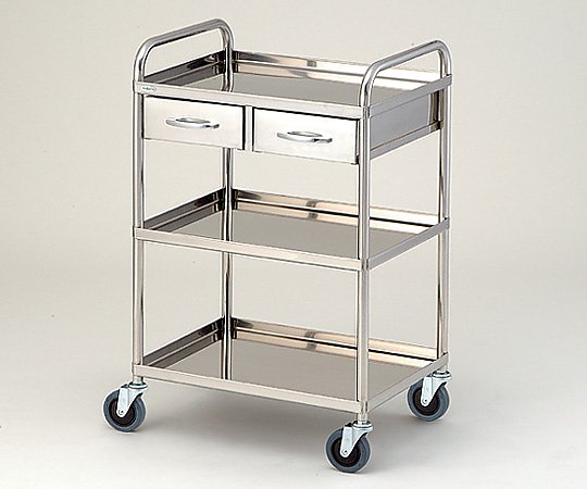 0-7976-03 とっても静かな枠付回診車(3段) 603×453×940mm TS6045Tナビス(アズワン)