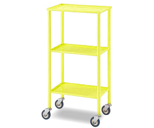 0-8152-04 カラフルミニワゴン イエロー(縁折り曲げ) 435×285×850mm ナビス(アズワン)