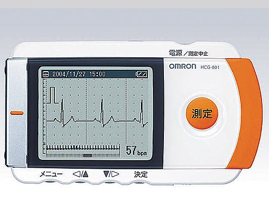 0-8957-01 オムロン携帯型心電計 121×24×67mm HCG-801オムロン
