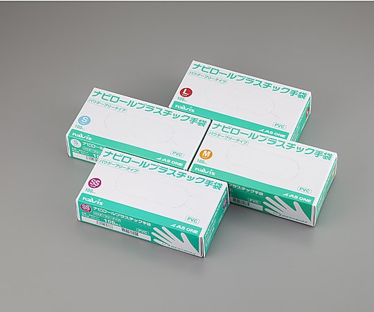 0-9868-03 ナビロールプラスチック手袋 パウダー無 S 100入 ナビス(アズワン)