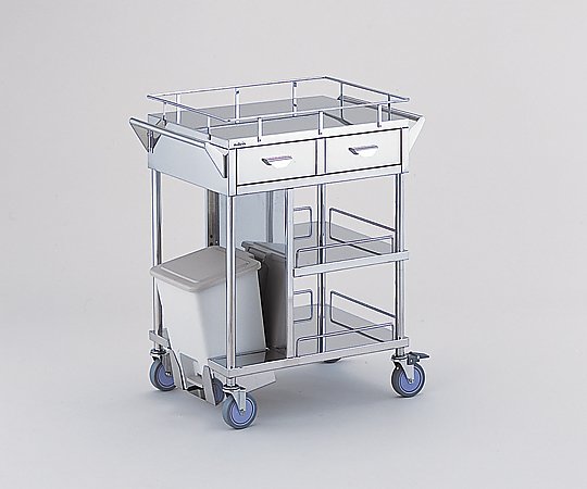 0-9943-03 足踏式処置車 引出し付き/ペール横向き 600×450×850mm KSC-PSHナビス(アズワン)