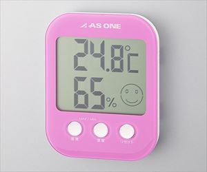 1-1752-02-20 温湿度計 ピンク 校正証明書付 A-230-Pアズワン