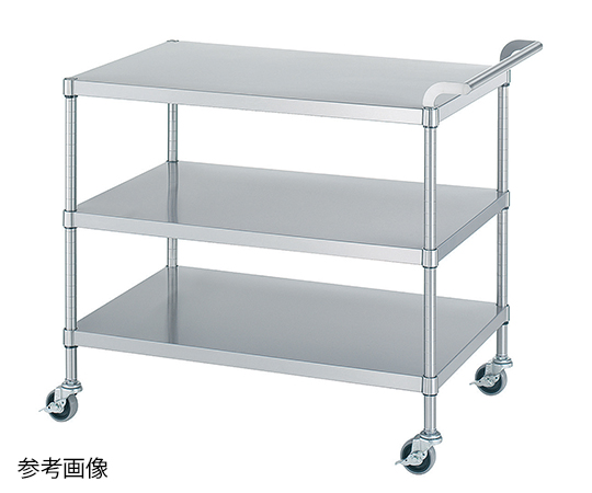 1-2476-15 ステンレスワゴン(SUS430) 900×600×800mm(棚3段) M03-9060-U75シンコー