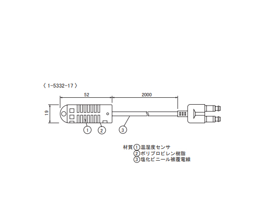 1-5332-17 温度・湿度センサ TR-3220ティアンドデイ