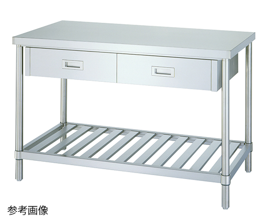 1-6562-29 ステンレス作業台(スノコ棚) 1200×750×800mm WDS-12075シンコー