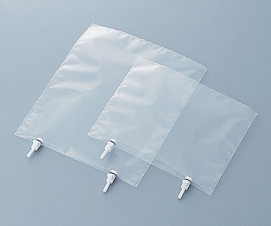 1-6663-11 サンプリングバッグ(2フッ化) 2口キャップ 1L