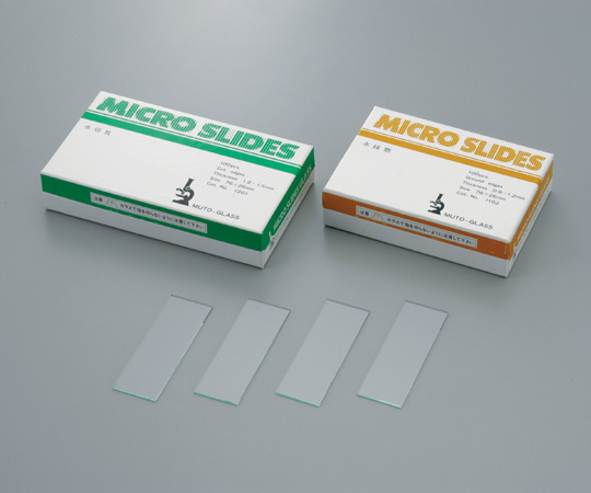 1-6723-03 スライドグラス 1.3mm 100枚入 1202（水縁磨）武藤化学