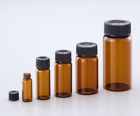 1-8129-09 マイティバイアル 28mL 50本入 茶 No.6マルエム