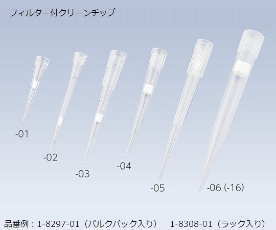 1-8297-04 フィルター付クリーンチップ 10～100μL 1000本入 00-BMT2-FSEニチリョー