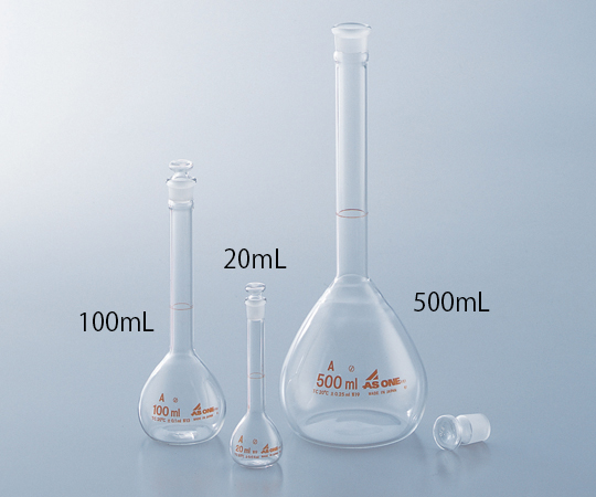 【校正対応】1-8564-07 メスフラスコ 白 200mL アズワン