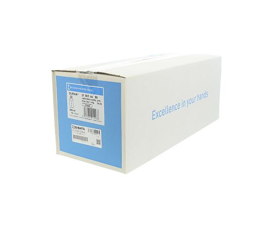 2-077-04 ねじ口瓶丸型白（デュラン(R)） 青キャップ付 500mL SCHOTT/DURAN
