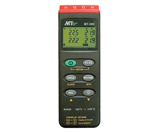 【校正対応】2-1960-01 4チャンネルデジタル温度計(データロガー内蔵型) MT-309