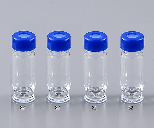 2-3857-05 質量分析用バイアル(MSCERT5000品質証明書付き) 900μL 高回収透明 (青色キャップ) 32Th