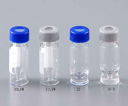 2-3857-07 質量分析用バイアル(MSCERT5000品質証明書付き) 1mL 全量回収透明 (青色キャップ) 33TRT