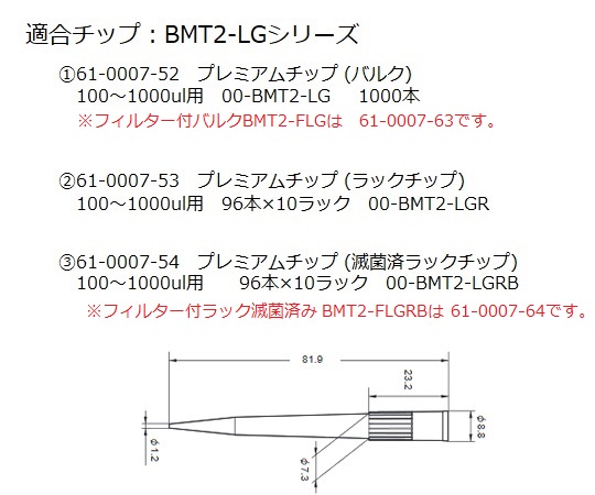【校正対応】2-652-58 ニチペット VⅡ 200/500/1000µL 00-NPV2-Lニチリョー