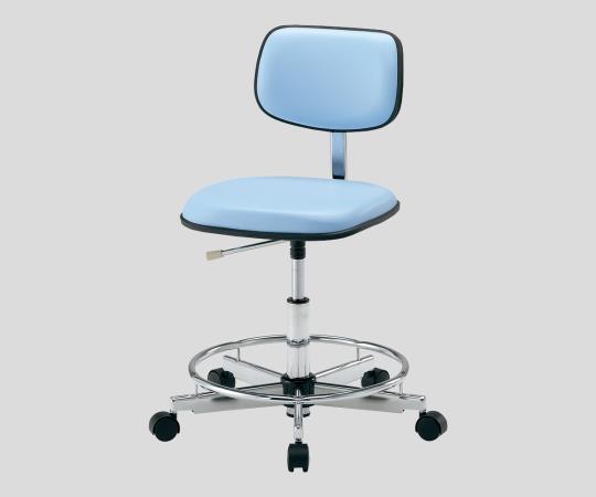 2-670-03 クリーンカラフルスタンダードチェア（クラス100対応） 足掛リング有り ブルー LSC-BRアズワン