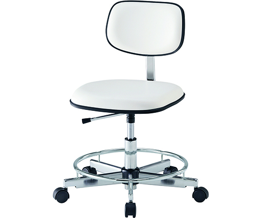 2-670-05 クリーンカラフルスタンダードチェア（クラス100対応） 足掛リング有り ホワイト LSC-WRアズワン