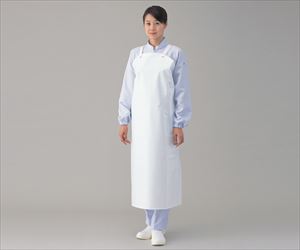 2-7367-01 胸付前掛 ＥＶＡ製 ホワイト A-7