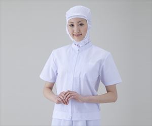 2-9021-04 食品用ユニフォーム男性用 半袖上着 ＬＬ 446-30 LL