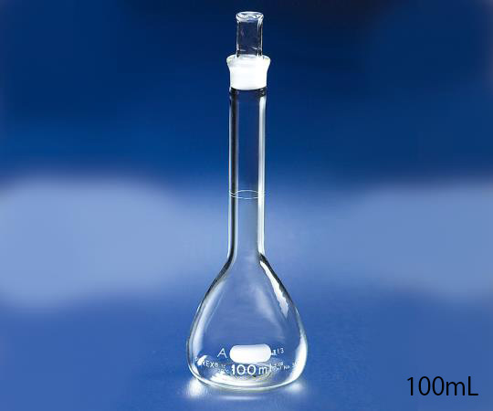 2-9474-07 メスフラスコ CLassA 白 100mL 5640-100コーニング・PYREX