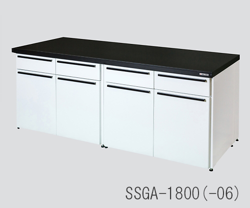 【大型商品※送料別途】3-4468-01 サイド実験台 スチ-ルユニット・フラット型 450×750×800 SSGA-450ア