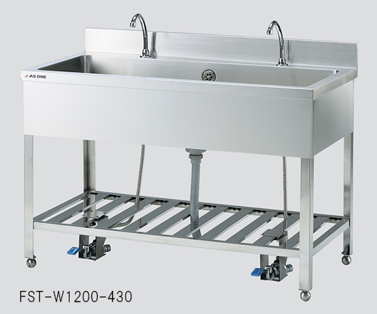 【大型商品※送料別途】3-5292-01 流し台(フットペダル式) 水栓2個 FST-W1200-430