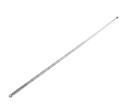 3-5931-02 足長赤液棒状温度計 100℃ 600mm 日本計量器工業