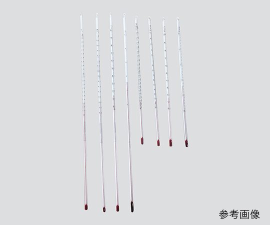 3-5931-03 足長赤液棒状温度計 150℃ 600mm 日本計量器工業