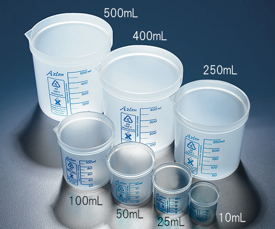 3-6112-06 リブ付ポリプロビーカー Azlon 400mL BDA234PAzlon