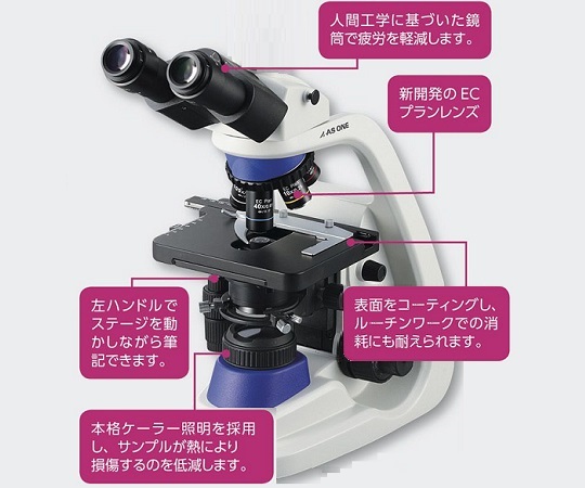 3-6692-01 ECプランレンズ生物顕微鏡 双眼 40～1000× MP38Bアズワン