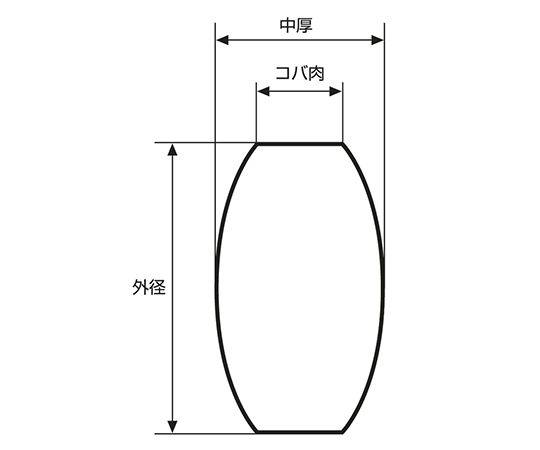 3-6965-28 両凸レンズ φ20mm 焦点距離:30mm バックフォーカス:28.4mm 材質:BK-7