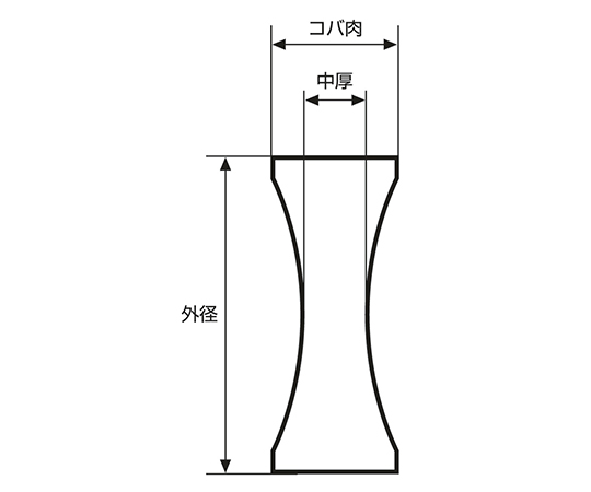 3-6966-04 両凹レンズ φ5mm 焦点距離:-10mm バックフォーカス:-10.33mm 材質:BK-7