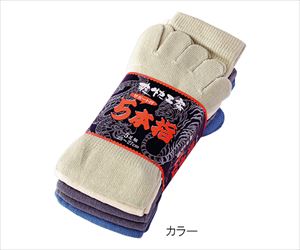 3-7300-03 5本指ソックス カラー 1束（5足入） 6071川西工業