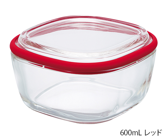 3-7432-02 HARIO 耐熱スクエアコンテナ 250mL レッド CWK-S-RHARIO